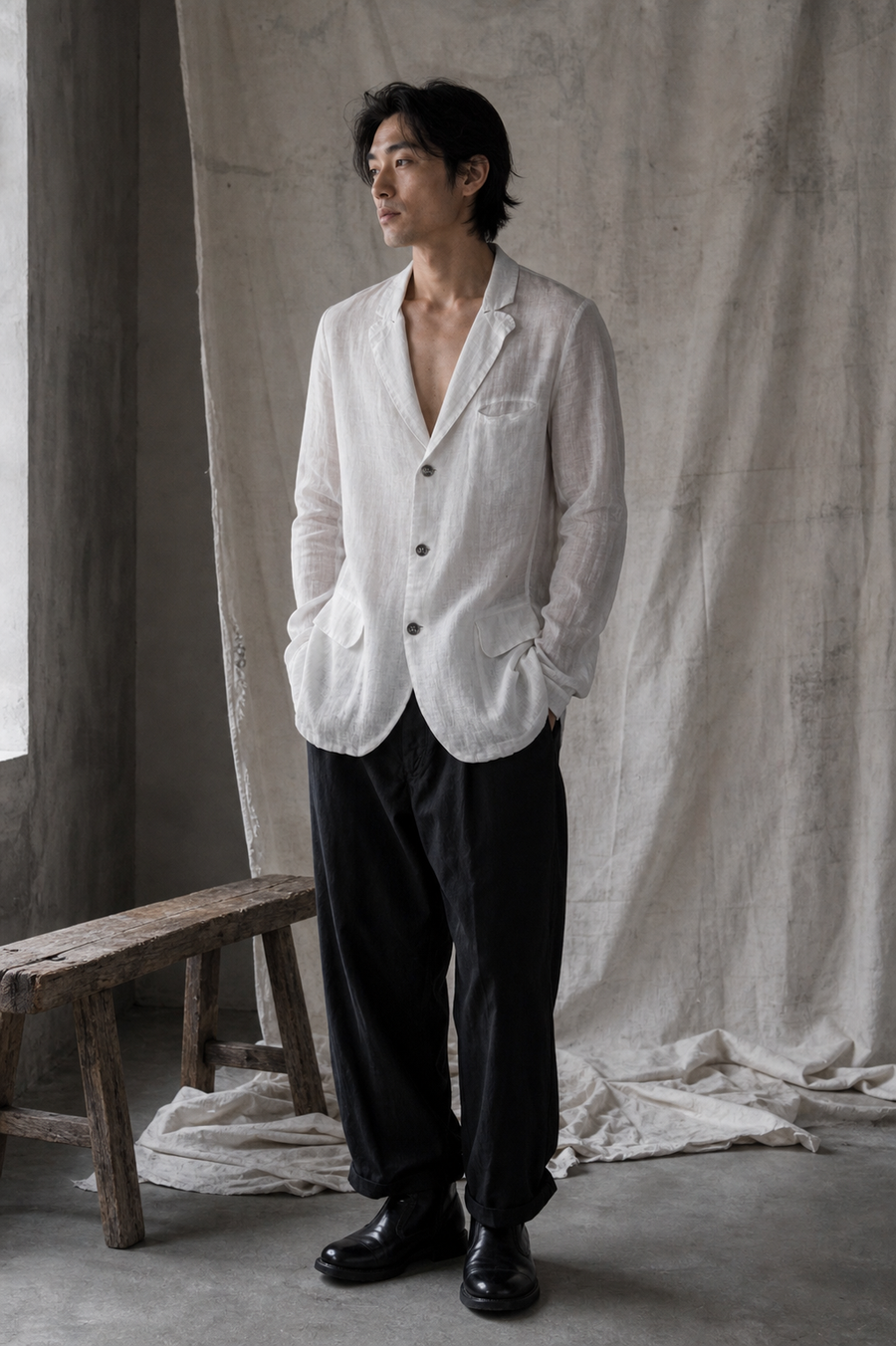 AITO Lightweight Tailored Blazer — Stone