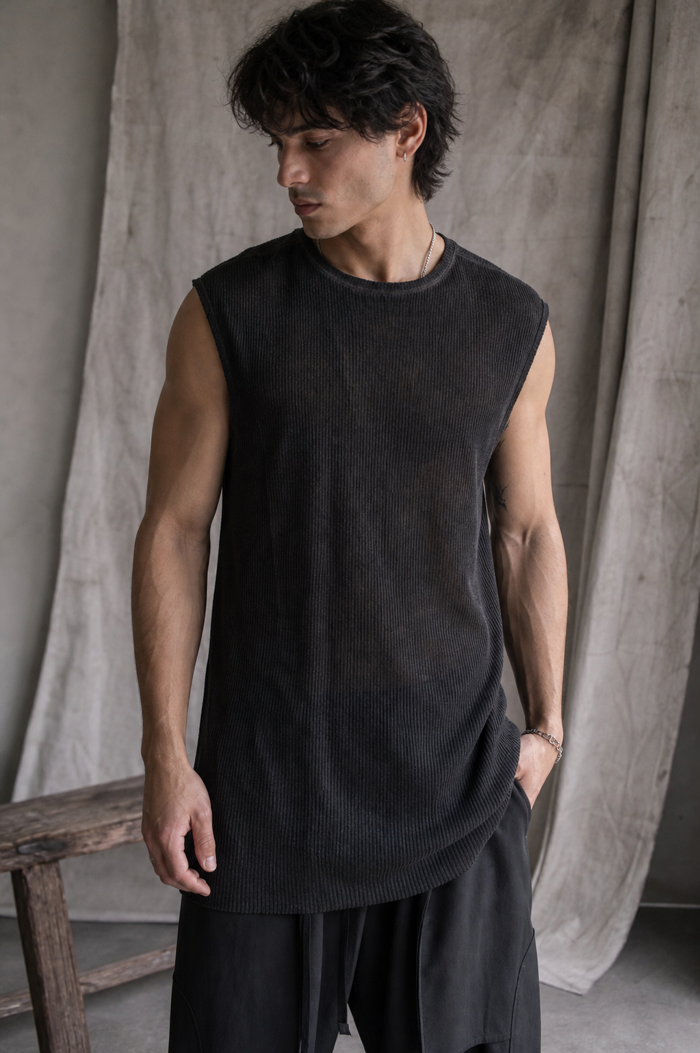 AITO Ribbed Tank Top — Militare