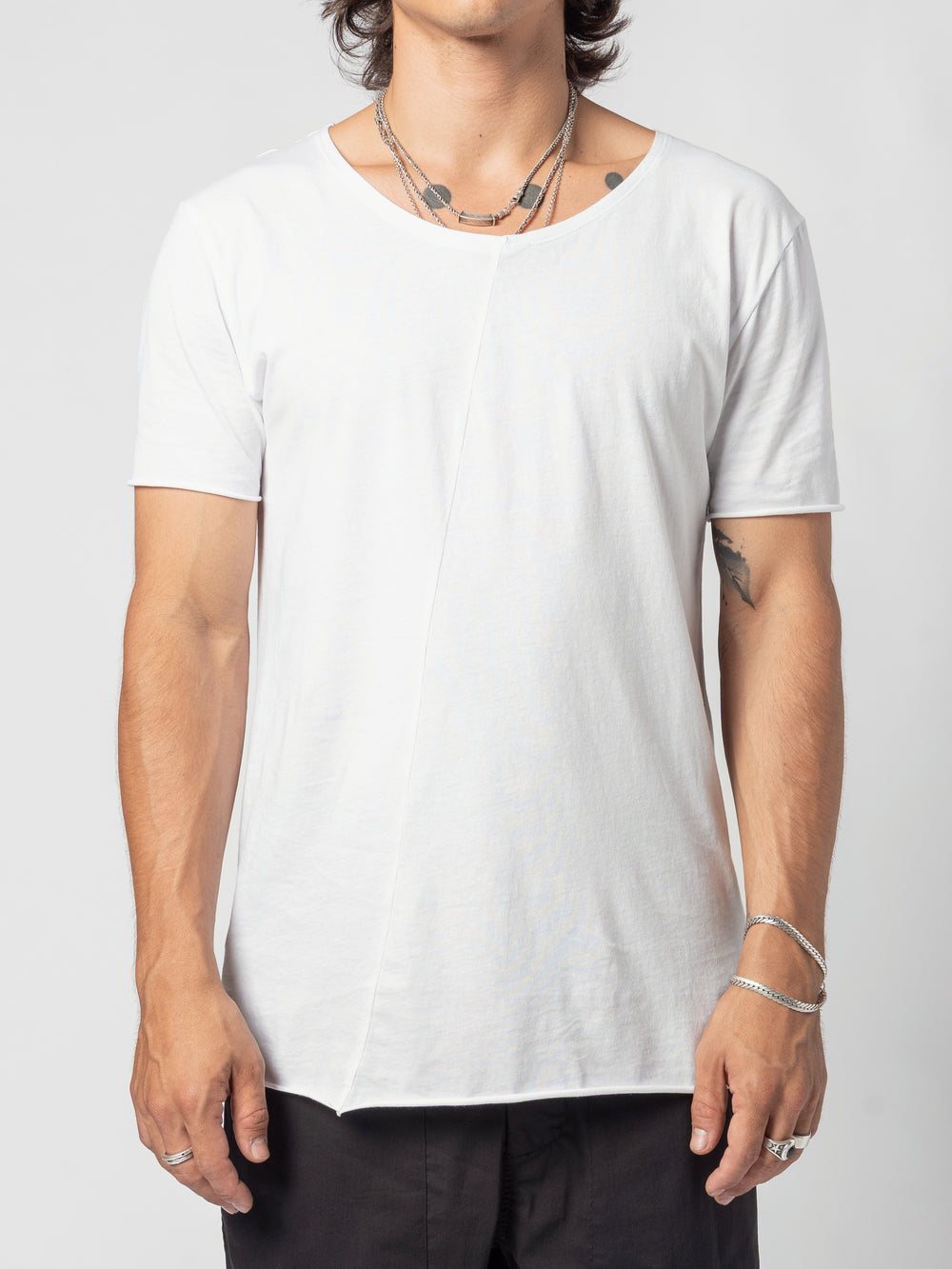 Scoop Neck Cotton T-Shirt — White